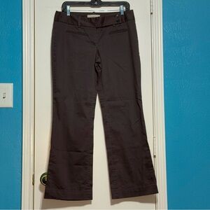 Ann Taylor Loft Marisa Pants Chic Brown Flared flat pocket short Pants size 2